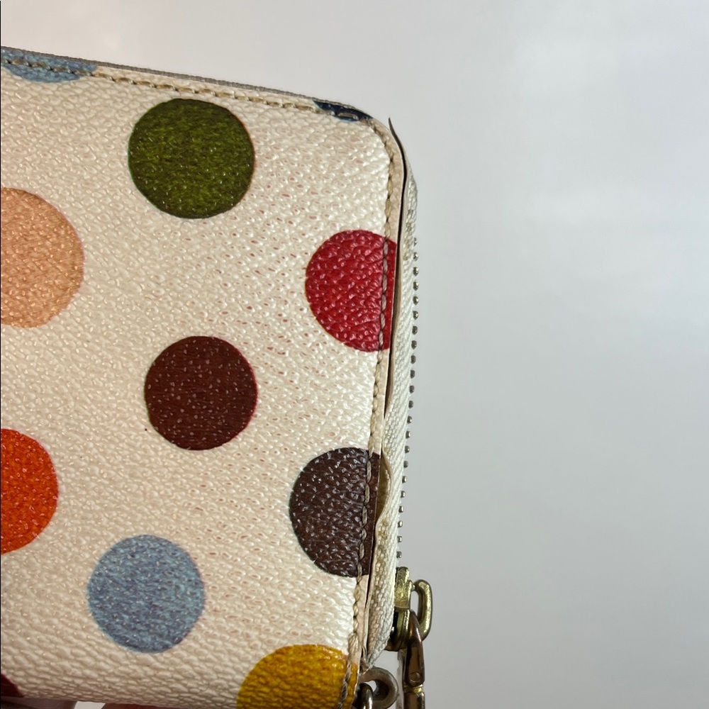 Tory Burch Cream Wallet with Multicolor Polka Dots sold - Picture 6 of 6